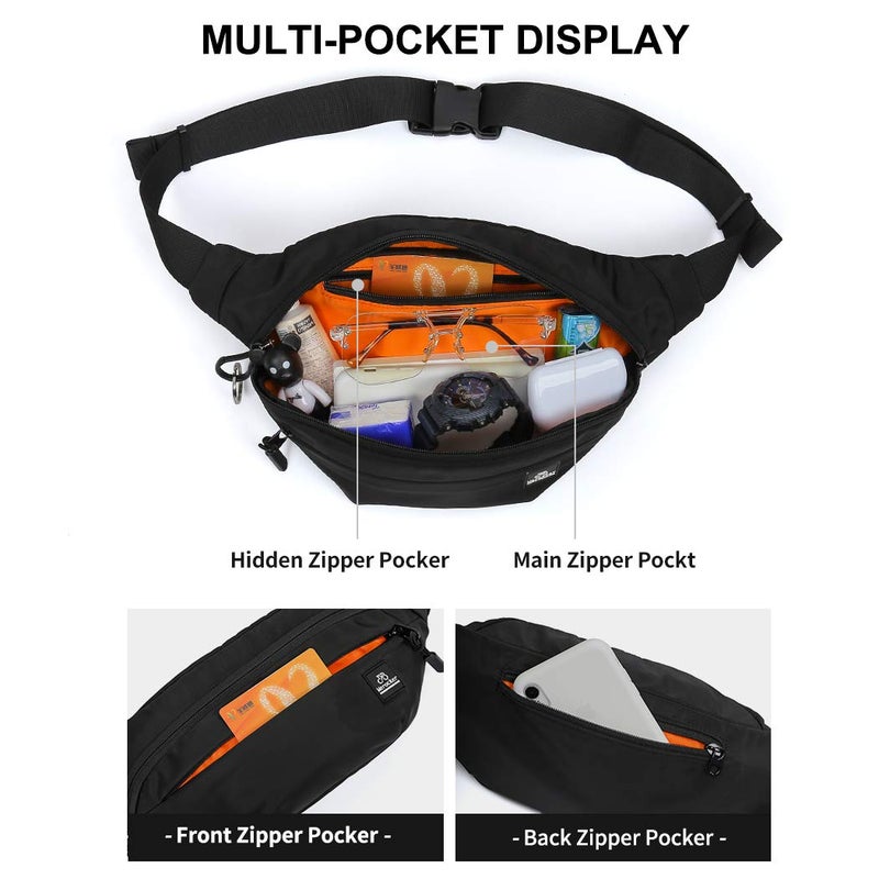 HYC00 Large Fanny Pack for Men Women Plus Size Waist Waterproof, Gym Outdoor Fashion Belt Waist Bag Pack Pouch for Men with Zipper Adjustable Strap - Image 4